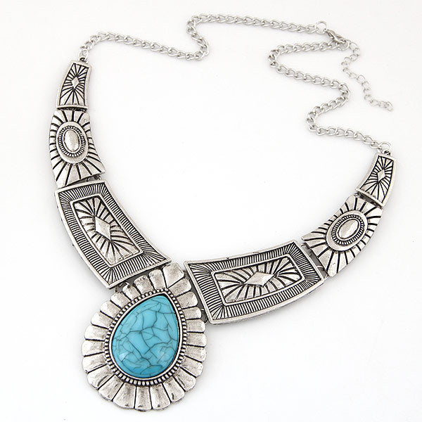 Collares de patrón de turquesa de metal al por mayor de metal